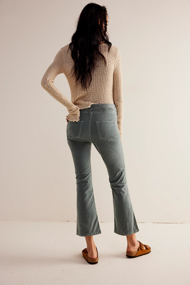 In My Feelings Velvet Crop Flare Pants