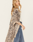 Magic Dance Border Print Kimono