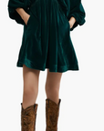 Portia Velvet Mini Dress - Emerald