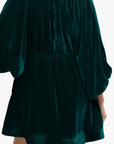 Portia Velvet Mini Dress - Emerald