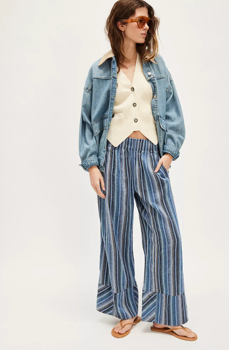 Days End Linen Stripe Pant
