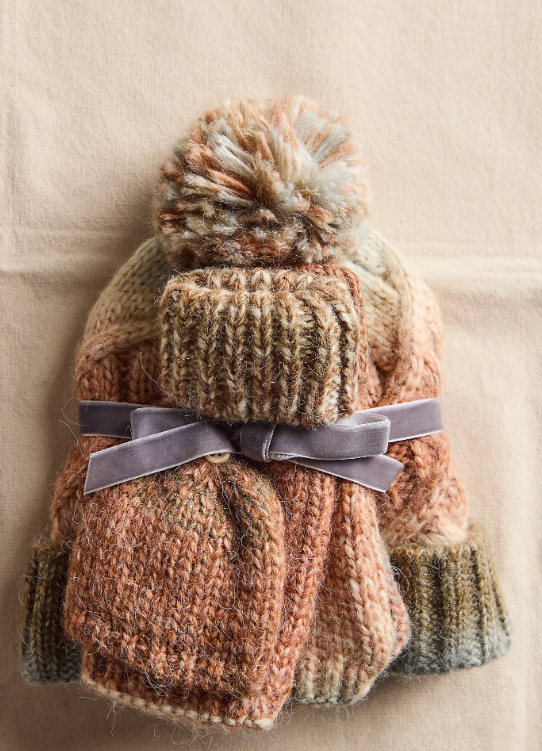 Rainbow Run Hat and Glove Blue Combo