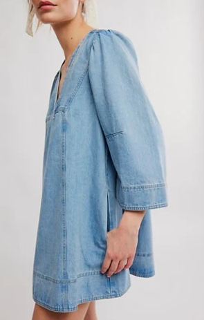 Goldie Balloon Sleeve - Celestial Blue