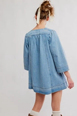 Goldie Balloon Sleeve - Celestial Blue