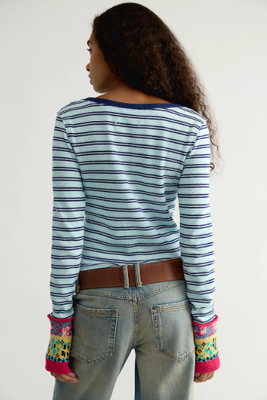 We The Free Noa Cardi Blue Pop Combo