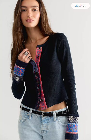 We the Free Noa Cardi Black Combo