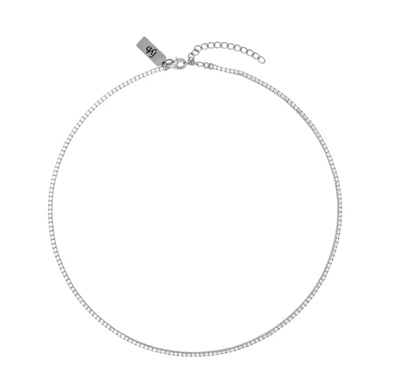 Diana Tennis Necklace - Silver