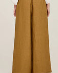 Long Line Linen Pant - Brown Olive