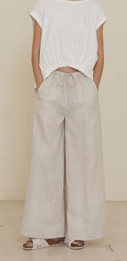 Long Line Linen Pant - GREIGE