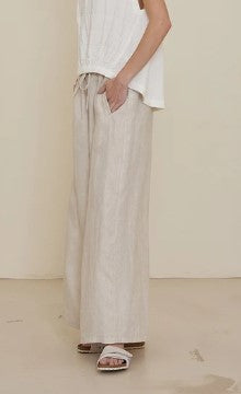 Long Line Linen Pant - GREIGE