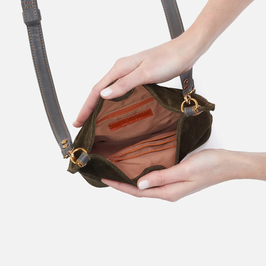 Pier Small Suede Crossbody - Herb