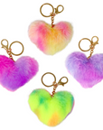 Fluffy Heart Key Chain