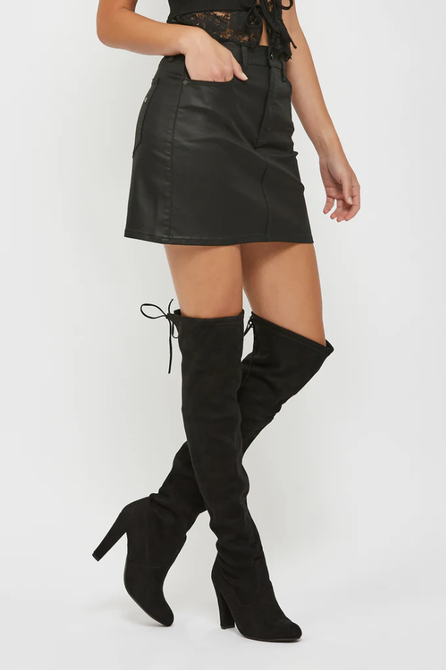 Payton Coated High Rise Mini Skirt