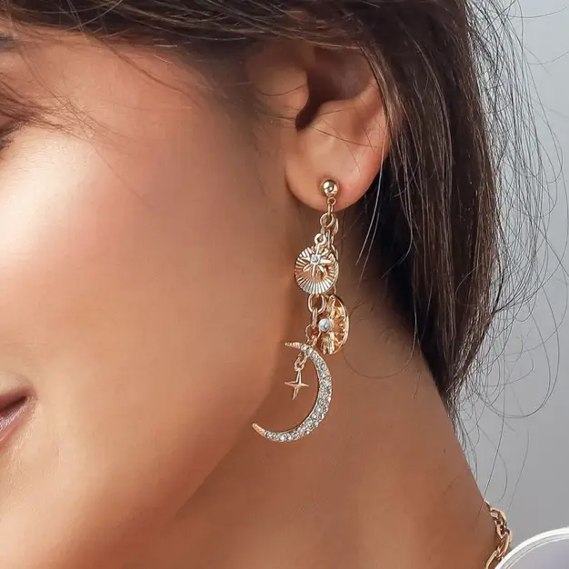 Celestial Coin Charm Earrings
