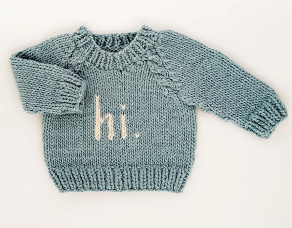 Hi. Crew Neck Sweater - Blue