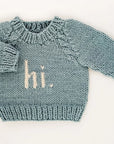 Hi. Crew Neck Sweater - Blue