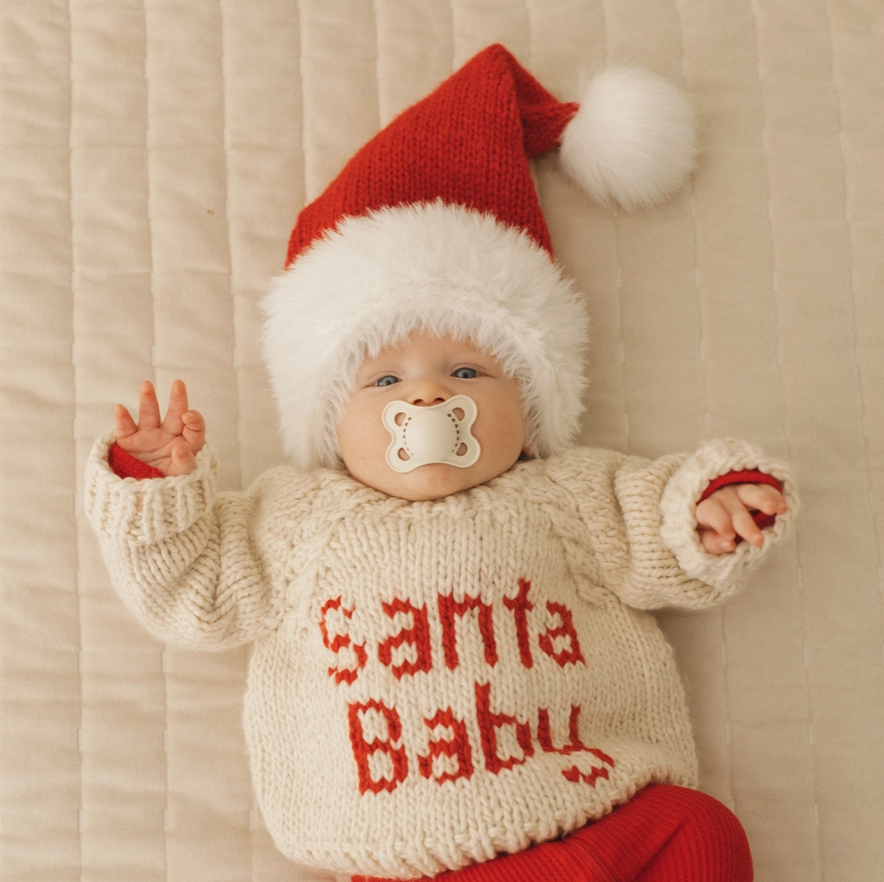 Furry Baby Santa Beanie