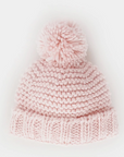 Blush Pink Garter Stitch Beanie Hat