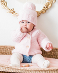 Blush Pink Garter Stitch Beanie Hat