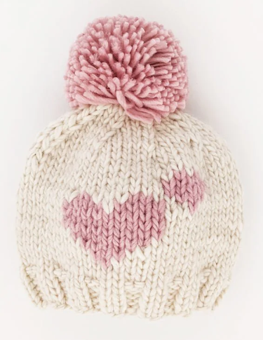 Sweetheart Knit Beanie Hat Rosy