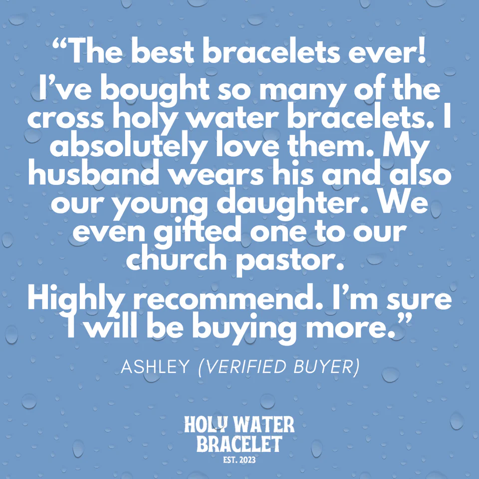 Petite Holy Water Cross Brac. Pearl