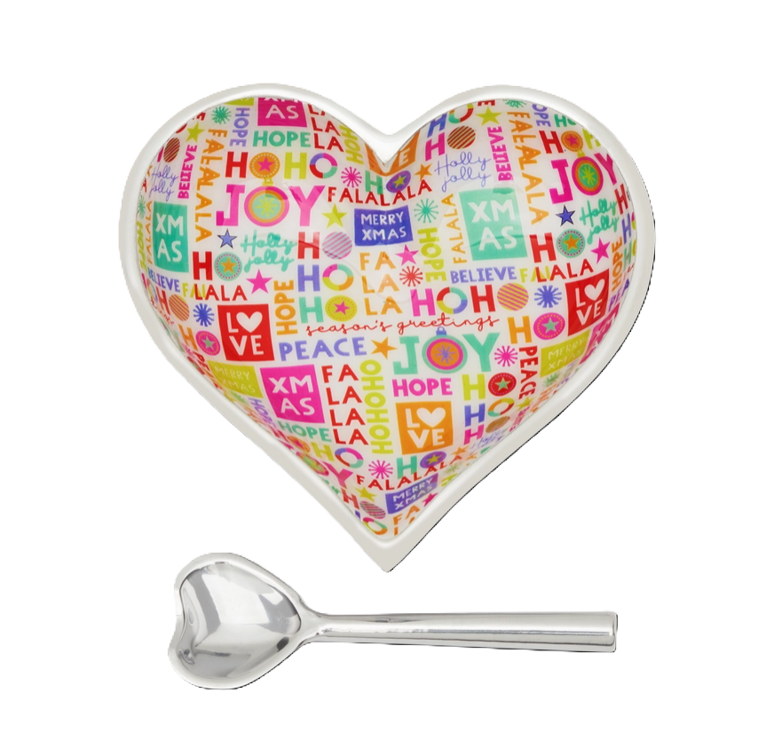 Happy Holidays Heart w/ Heart Spoon