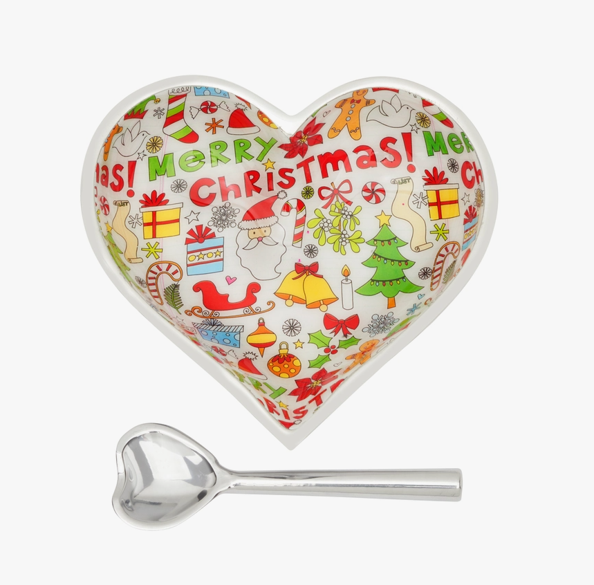 Christmas Heart Dish w/ Spoon