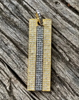 Silver & Gold Pave Diamond Pendant