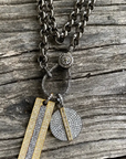 Silver & Gold Pave Diamond Pendant