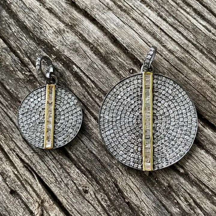 Pave Diamond Disc Pendant