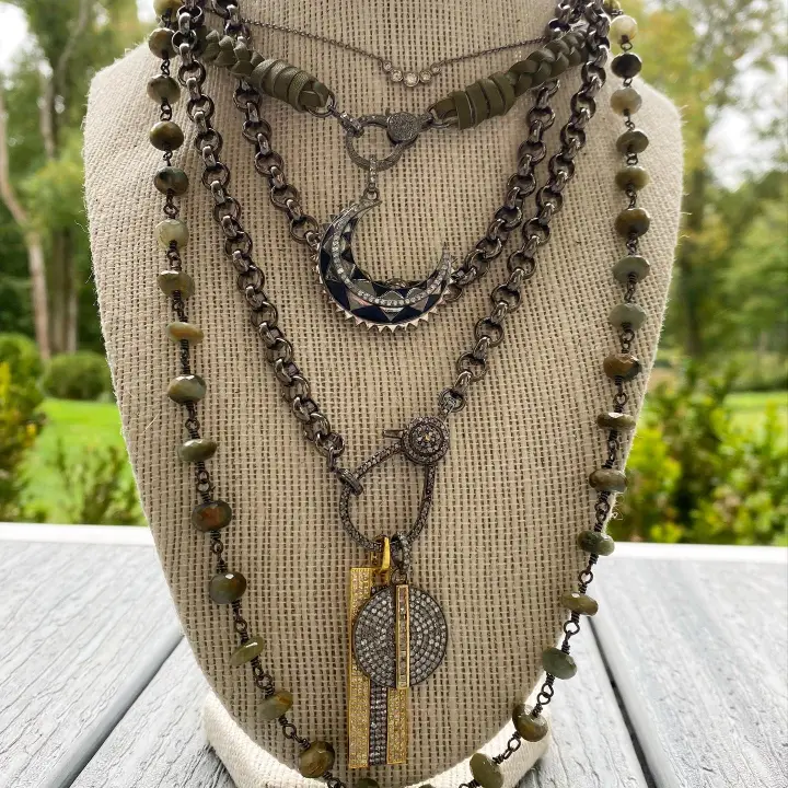 Pave Diamond Disc Pendant