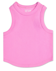 Rose Cropped Ribbed Racerback Tank