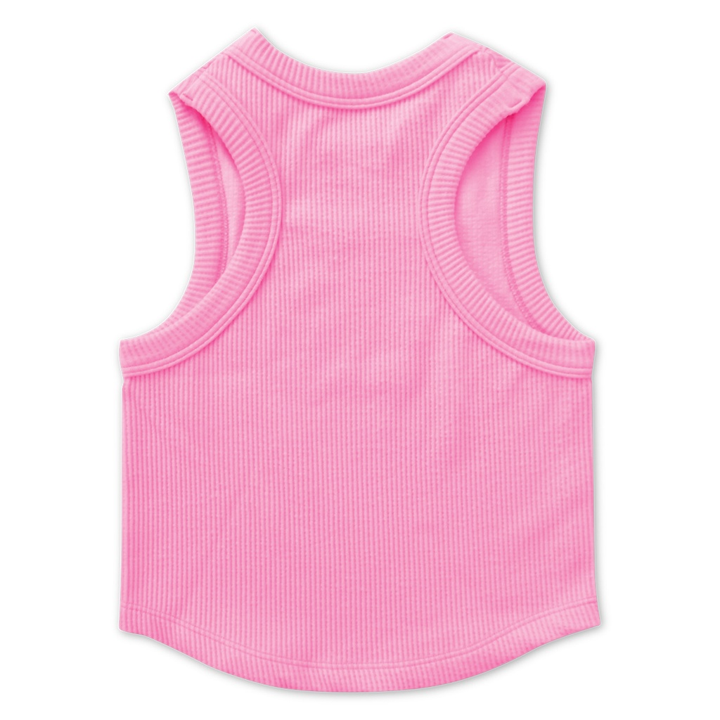 Rose Cropped Ribbed Racerback Tank