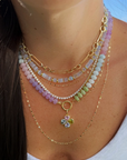 Pastel Stone Beaded Push Clasp