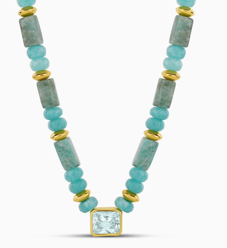 Seafoam Aqua Stone Necklace
