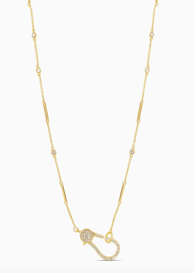 The Pavé Hook Bar Necklace