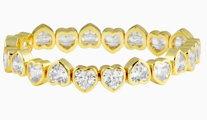 Stretchy Bezel Heart Bracelet