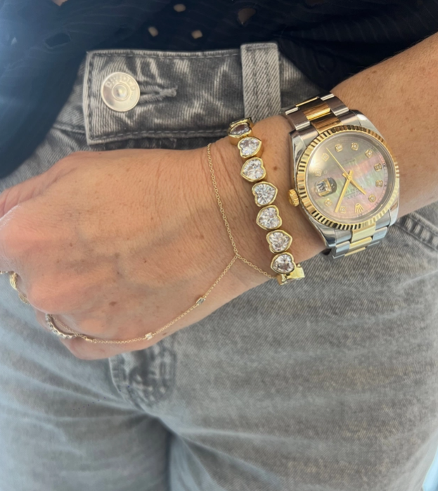 Stretchy Bezel Heart Bracelet
