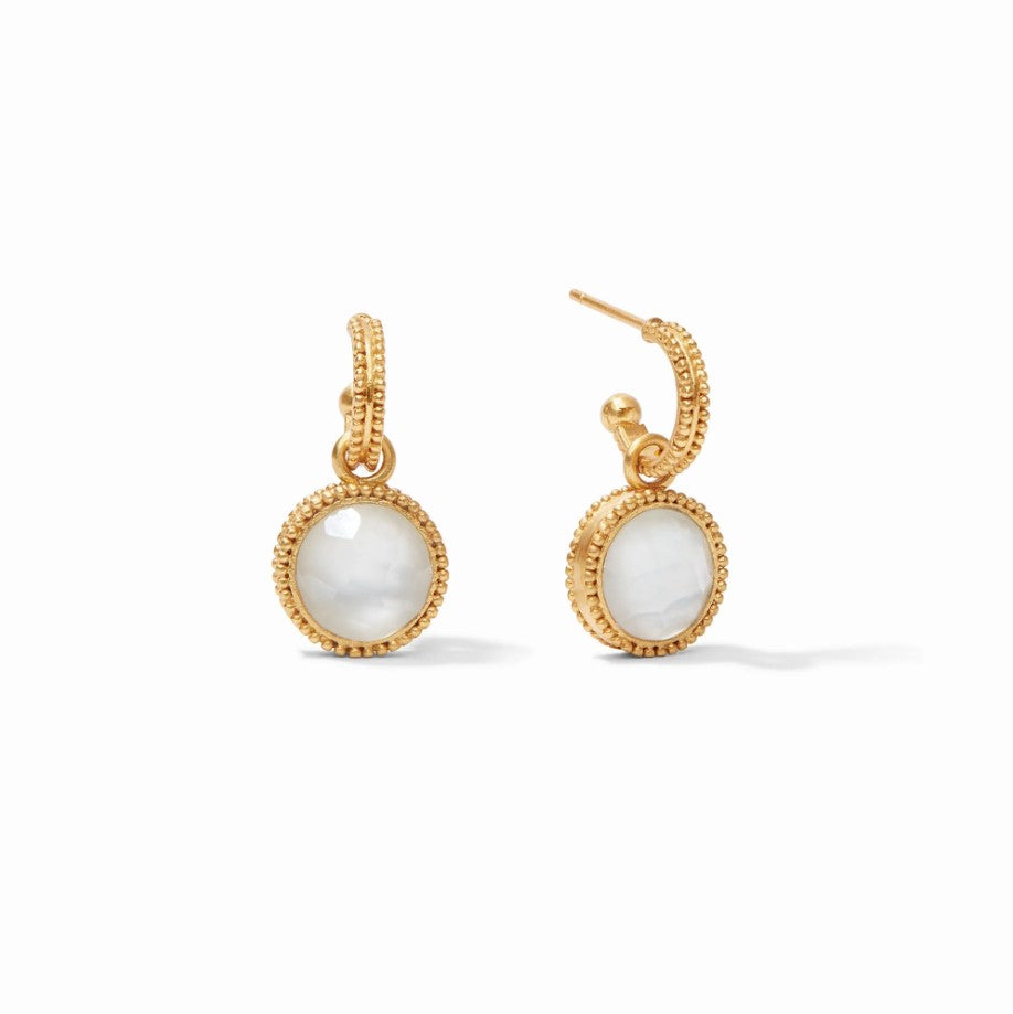 Fleur-De-Lis Hoop &amp; Crystal Earring