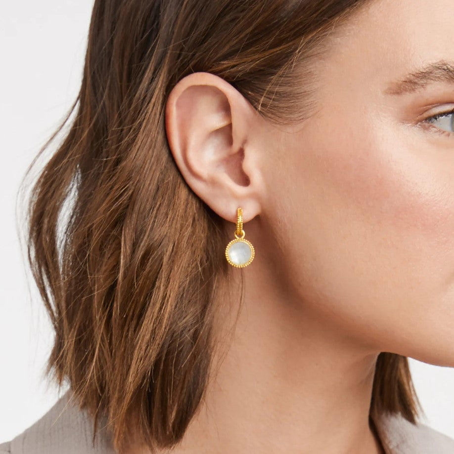 Fleur-De-Lis Hoop &amp; Crystal Earring