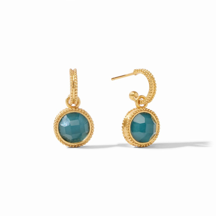 Fleur-de-lis Hoop &amp; Peacock Blue Charm