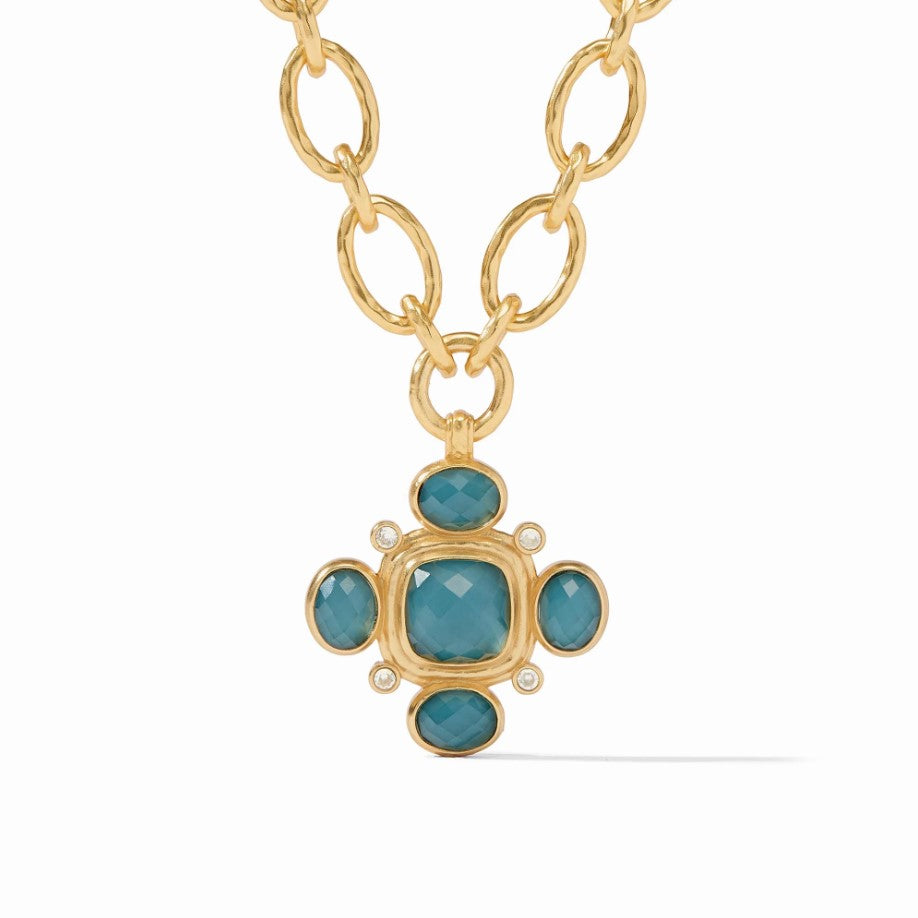 Tudor Statement Necklack - Peacock Blue
