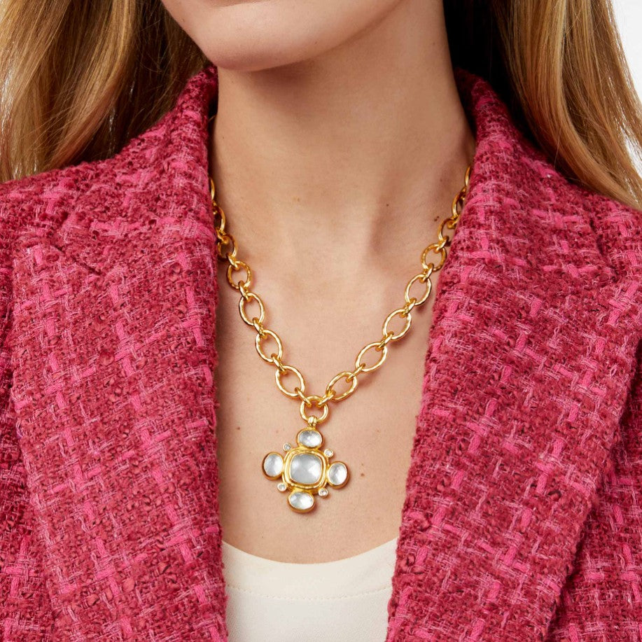 Tudor Statement Necklack - Peacock Blue