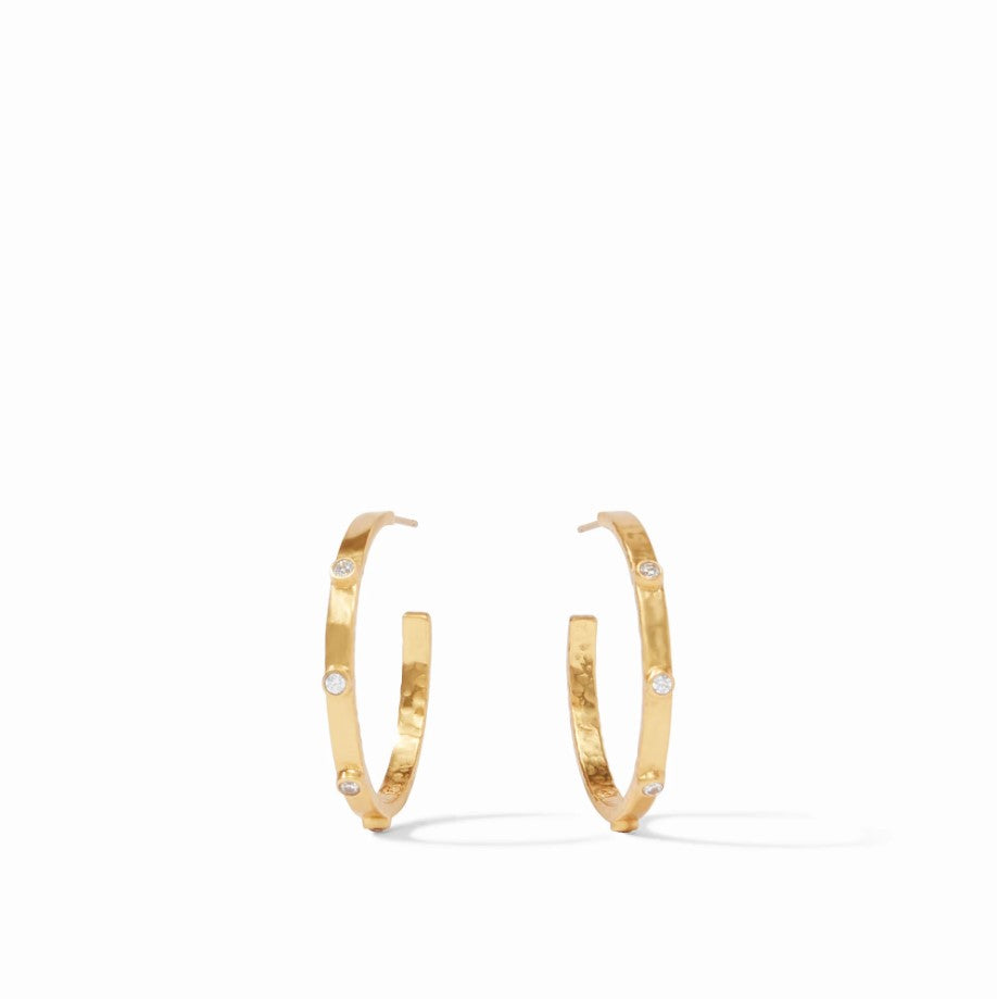 Crescent Stone Hoop