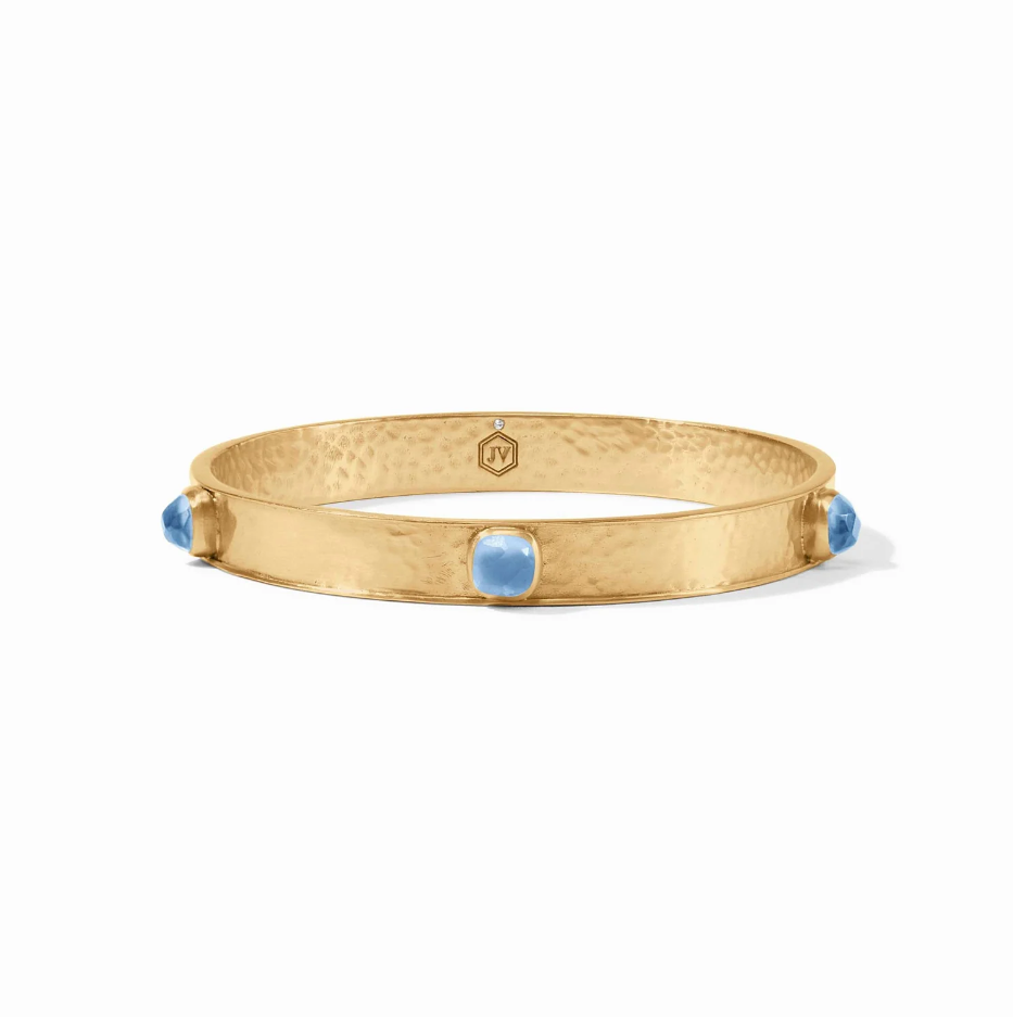 Catalina Stone Bangle - Chalcedony Blue