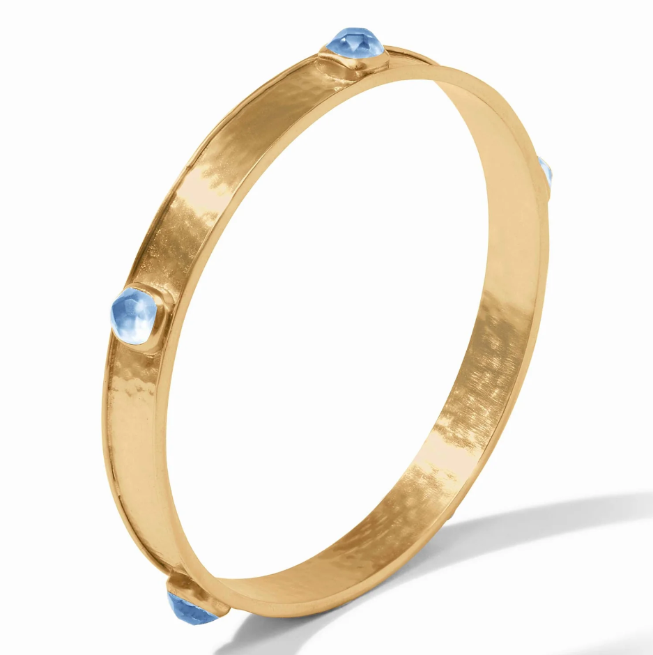 Catalina Stone Bangle - Chalcedony Blue