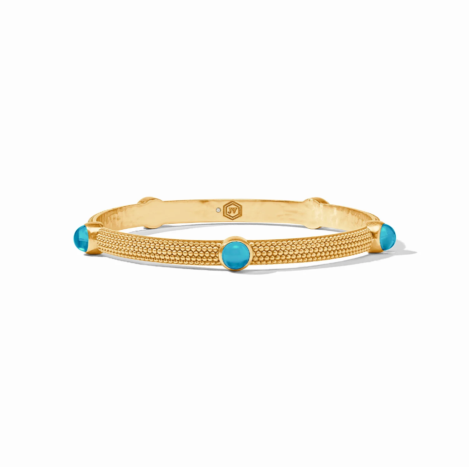 Cabochon Bangle - Iridescent London Blue