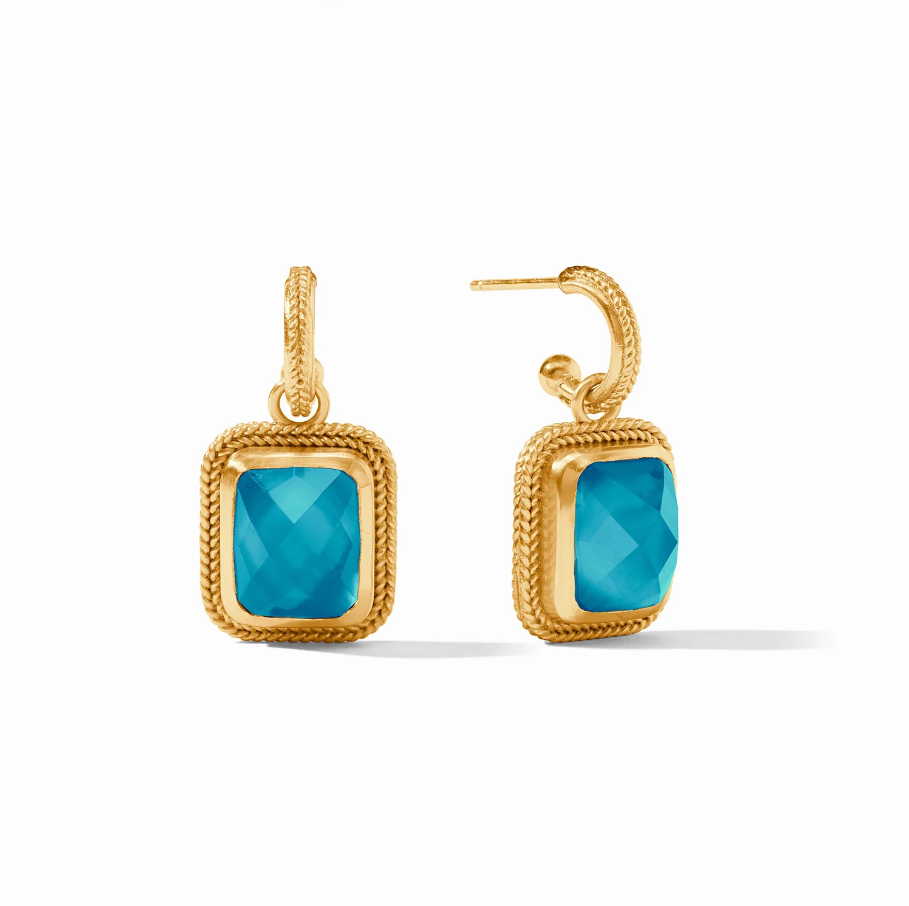 Cheval Hoop Charm Earring - London Blue