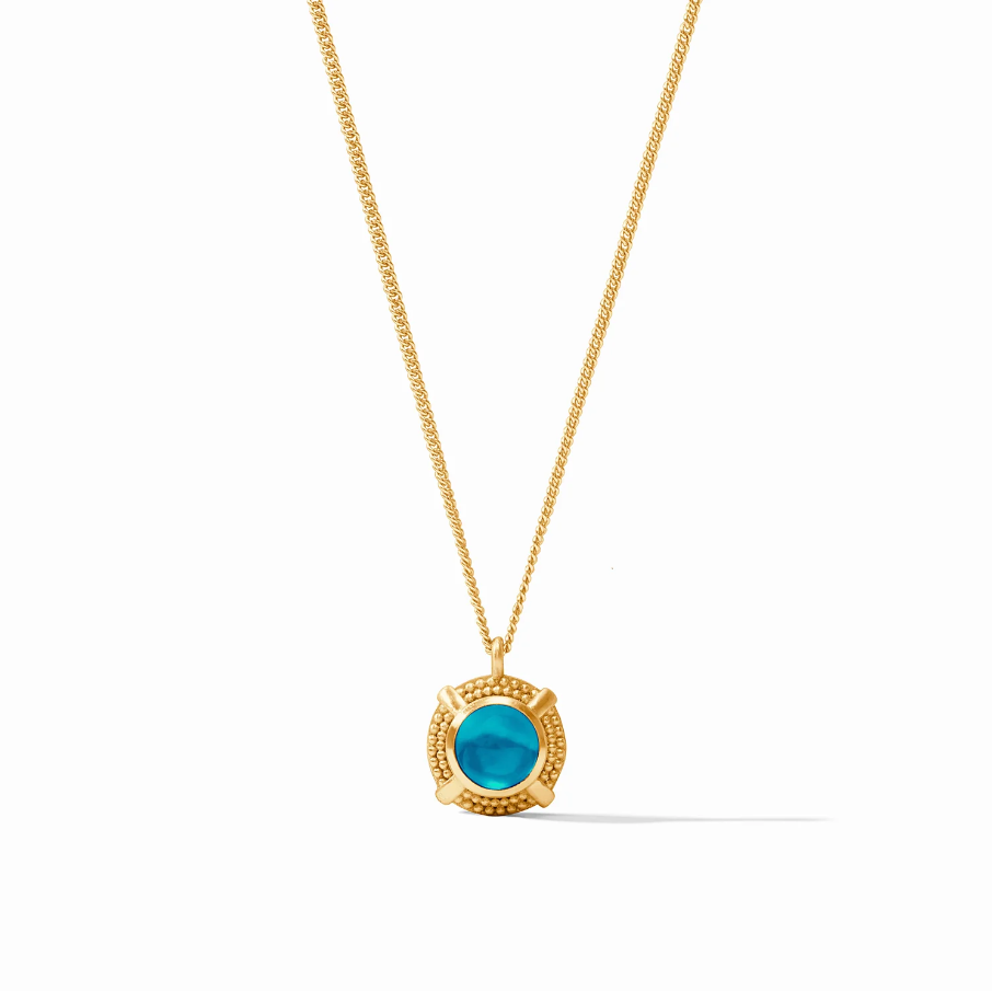 Cabochon Solitaire Necklace -London Blue