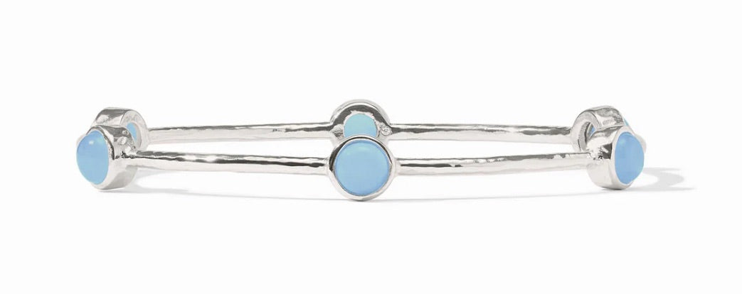 Silver Milano Bangle Chalc Blue